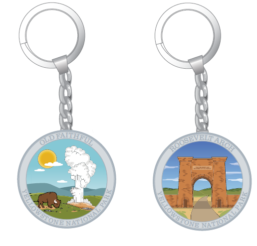 thumbnail image 2 of Yellowstone National Park Token - Bison / Old Faithful - Wyoming Souvenir 2 of 5