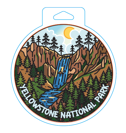 Sticker- Yellowstone Falls Round | Yellowstone Forever