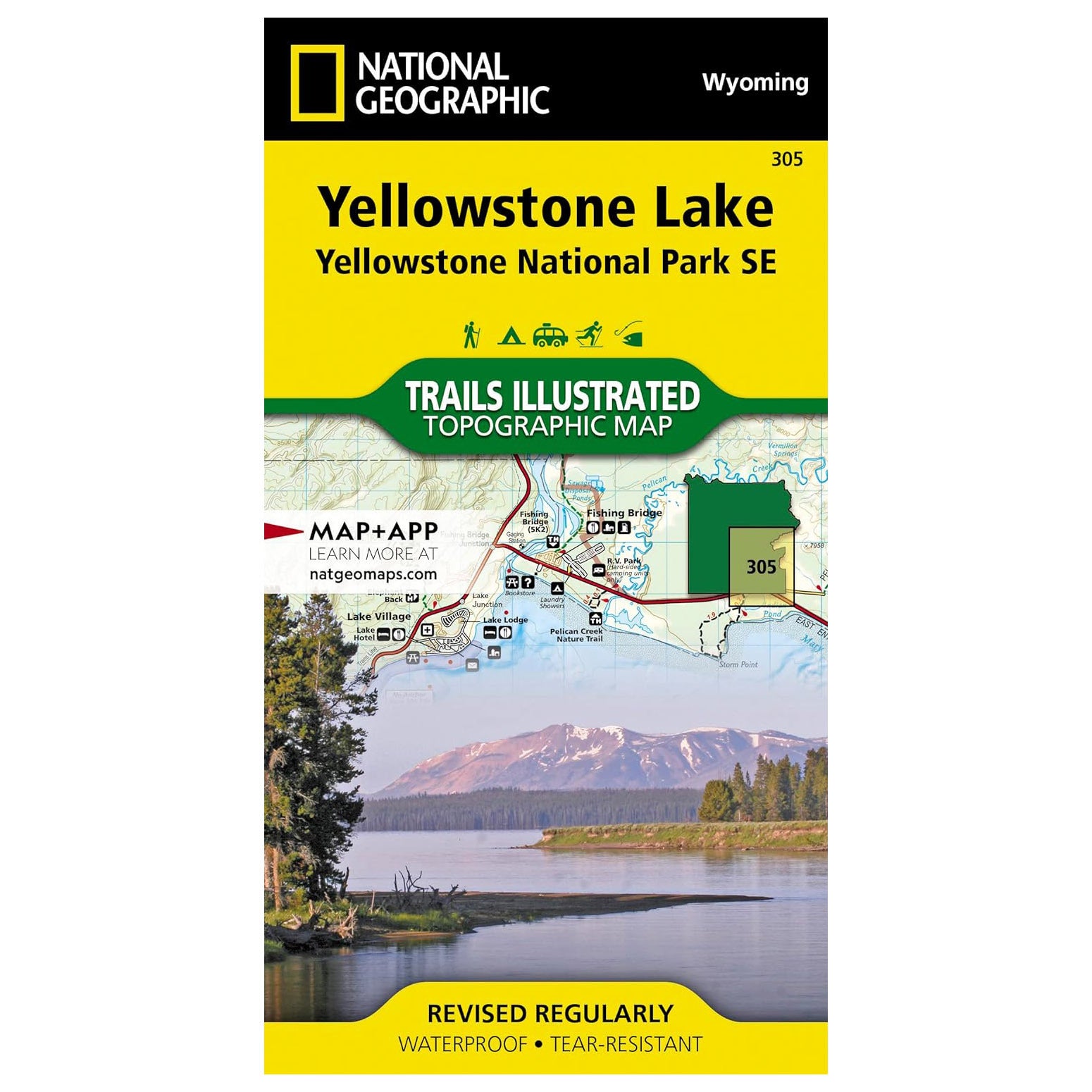 Map- Nat Geo Yellowstone Lake - 305 Map | Yellowstone Forever